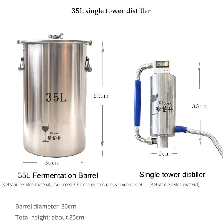 20L Moonshine Distillation Equipment Vodka Making Machine Distiller Alcohol Brewing Grape Wine Make at Home Distillatory Liquor