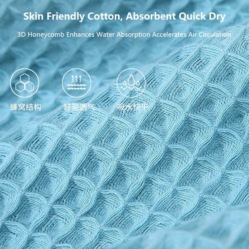 YIANSHU Waffle Towels Set Premium Cotton Bath Towel & Hand Towel Ultra Absorbent Soft Lint Free Quick Dry Lightweight Bath Sheet
