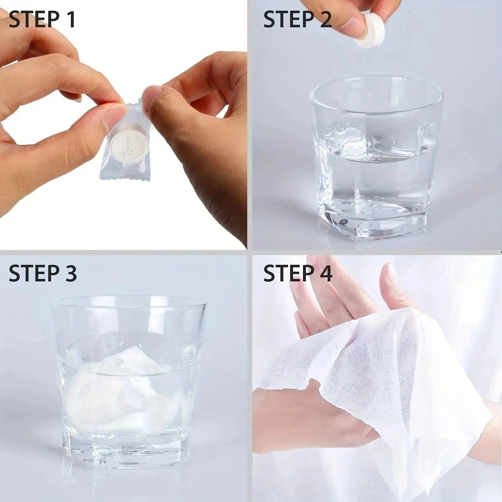 20 50pcs Portable Compressed Towel Disposable Face Cleaning Soft Compressed Hand Wipe Towel Non-Woven Makeup Wipes
