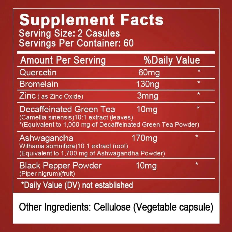 GPGP Greenpeople Quercetin Capsule Vitamin C+ Zinc For Antioxidant Anti-tumor Antitussive Chronic Bronchitis Chest Tightness