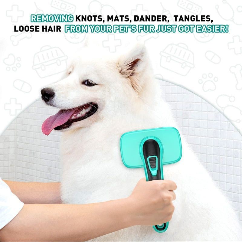 Dog Brush Pet Grooming Comb Remove Shedding Fur Mats Tangled Hair - Jointcorp
