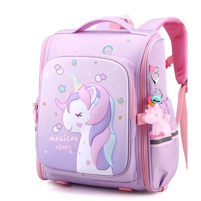 New Girl School Bags Child Pink Unicorn Printing Backpacks Kindergarten Student Cute Girls Children's Schoolbag Waterproof Kid
