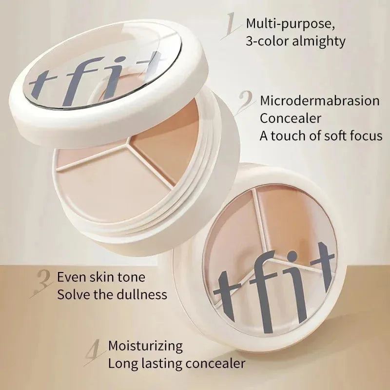 Triple Color Concealer Cover Tattoo Spots Acne Marks Face Fix Concealer Palette Long Lasting No Makeup Removal