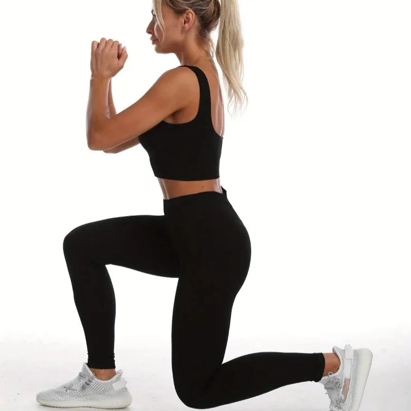 Seamless Rib Yoga Clothes Women Workout Clothes Quick-Drying Breathable Sweatshirt Yoga Suit