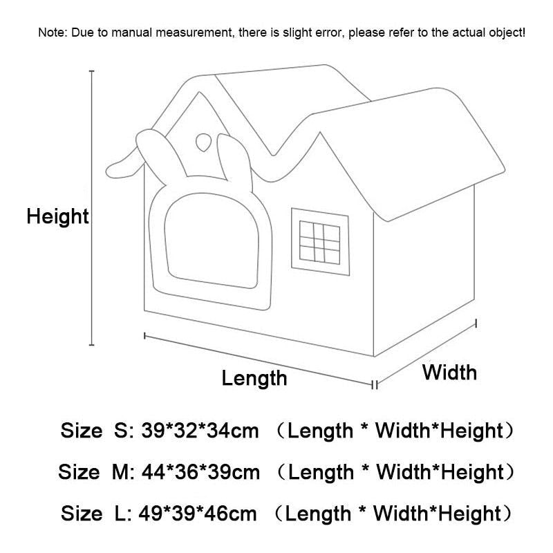 Foldable Cat House Winter Warm Chihuahua Cave Bed Cat Basket for Small Dogs Warm Soft Cat Bed Mat Kennel Puppy House Deep Sleep - Jointcorp