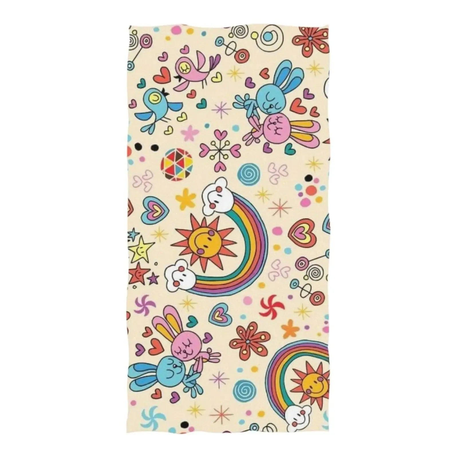 Rainbow bunny Pattern Beach Towel, Beach Towe Quick Drying, Perfect For Travel beach towell AbsorbentQuick dry breathable
