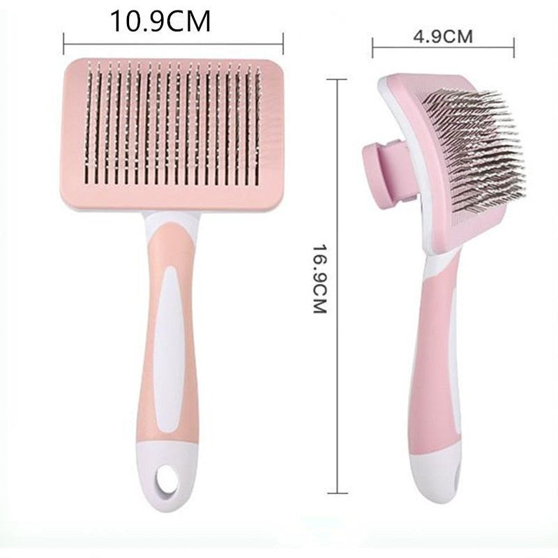 Cat Comb One-click Cat Brush Automatic Pet Hair Remover Pet Grooming Open Knot Comb for Cats Grooming Handle Brush Pet Supplies