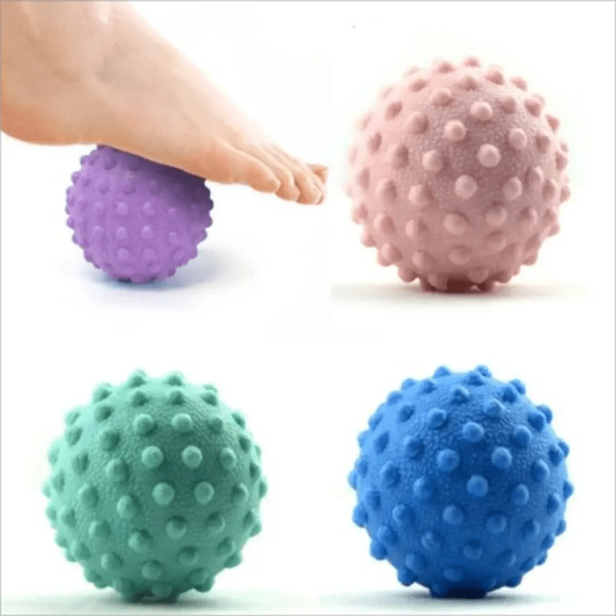 "Durable TPE Spiky Massage Ball Trigger Point Sport Fitness Hand Foot Pain Relief Plantar Fasciitis Reliever Hedgehog 4.5cm Ball