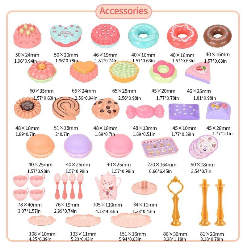 Toy Tea Set for Little Girls.Tea Party Set Toys for Kids Girls Pretend Play Snack Toy.Toddler Afternoon Tea Sets Toys