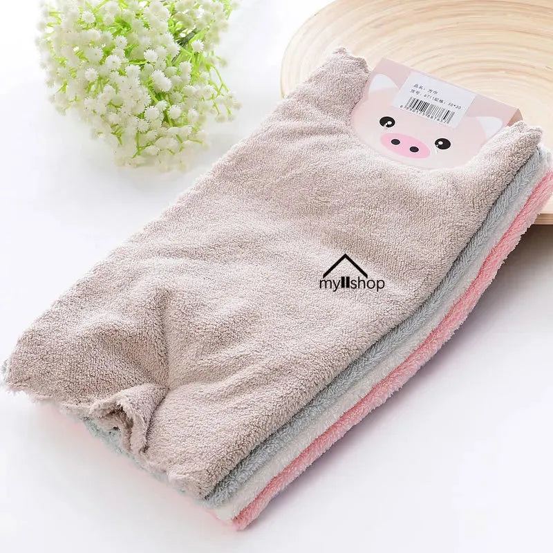 Face Towel Coral Fleece 25 * 25 Absorbent Cleaning Soft Comfortable Breathable Shower Hair Face Drying Towels Bathroom Products