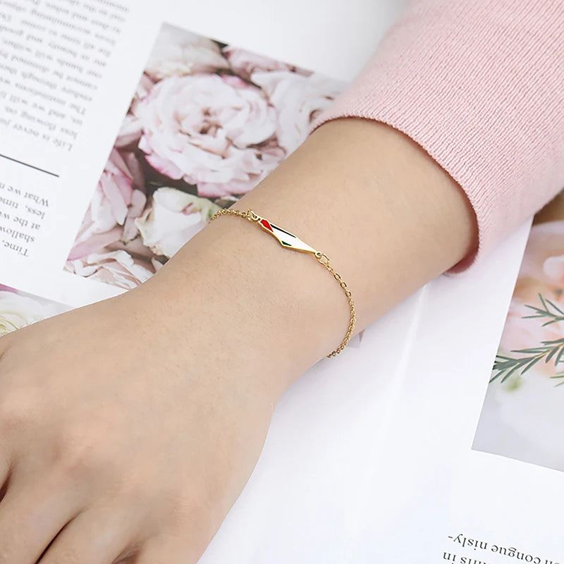 Enamel Palestine Map Charm Bracelet Double Layer Bead Chain For Women Men Gold Color Hand Bracelet Country Geography Jewelry