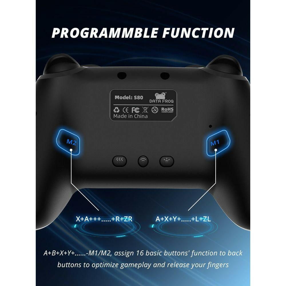 Wireless Controller For Nintendo Switch OLED Console Pro Gamepad with 600Mah Rechargeable Battery Programmable Turbo Function