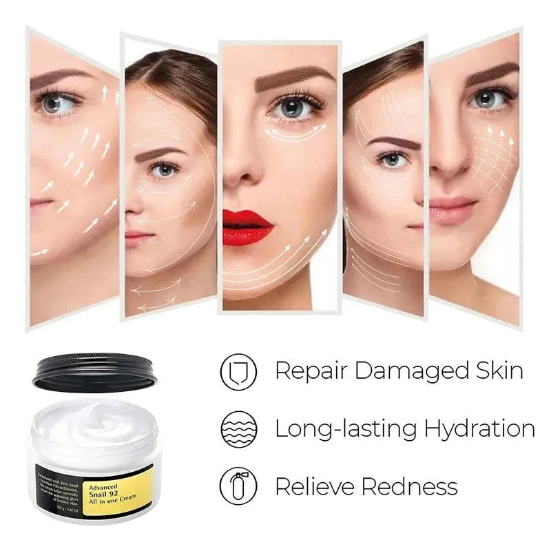 Snail Essence Duo Snail Mucin Essence & Snail Mucin Cream Hydrate and Improve Dark Spots & Anti-aging Benefits Korean Skincare