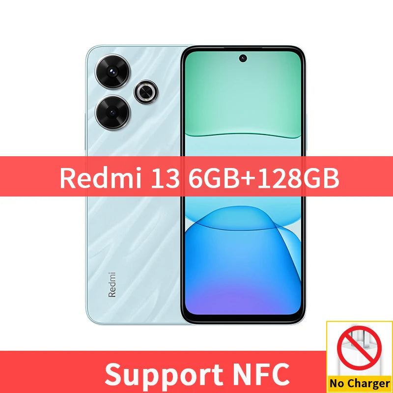 Global Version Xiaomi Redmi 13 Smartphone 108MP Main Camera 5030mAh Battery MTK Helio G91-Ultra 6.79“ Display 33W Fast Charging
