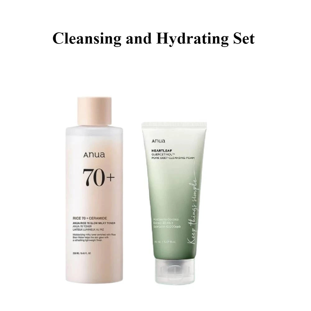 Korean Anua Heartleaf Rice 70 Glowing Milky Toner 77 Acne Lotion Whitening Cream Serum Faciales Originales Skincare Products set