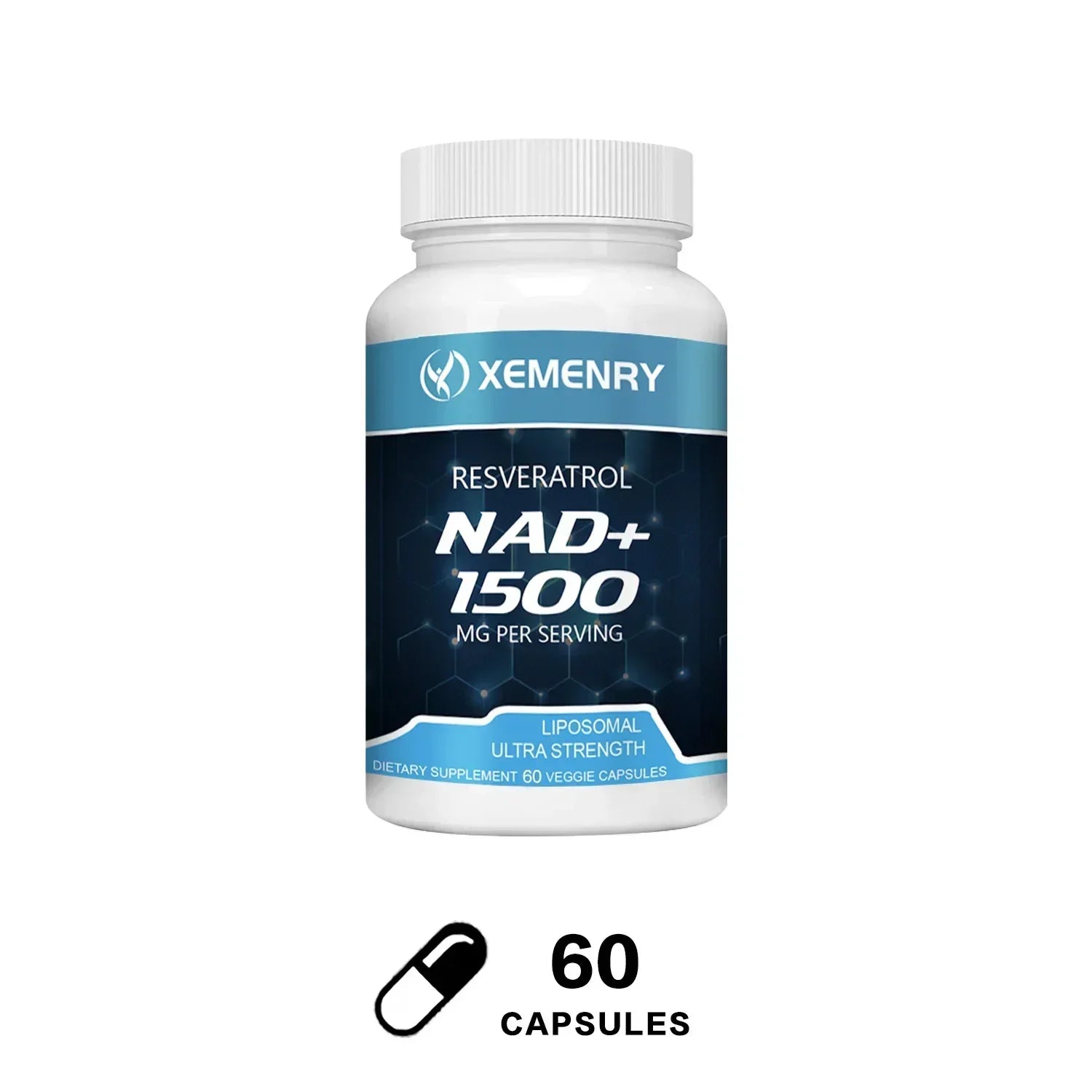 NAD Supplement, 1500mg - Liposomal NAD+ Supplement with Resveratrol, Stamina & Healthy Aging - Strength Capsules