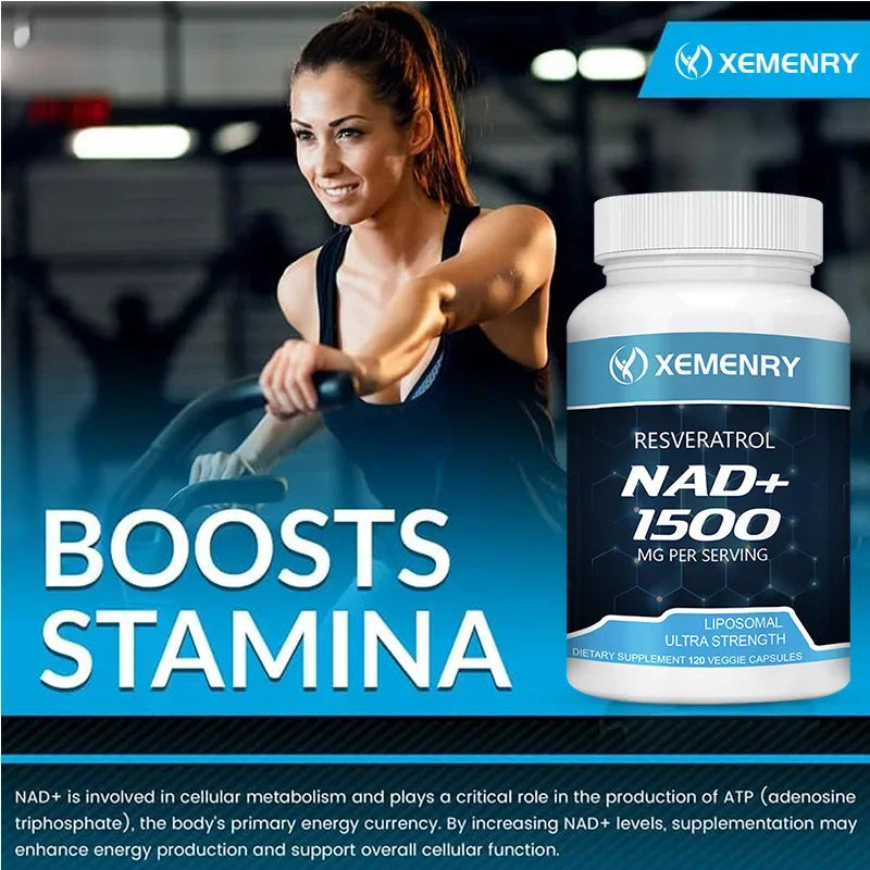 NAD+ Supplements - with Resveratrol - Natural Energy Supplement, Support Cell Health, Anti-aging, Enhance Immunity