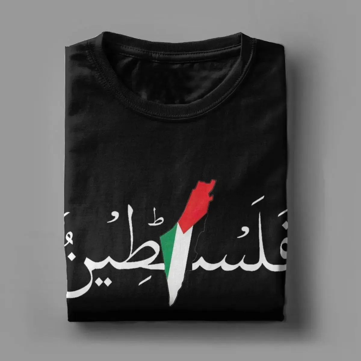 Men Palestine Arabic Flag Support Palestine T Shirt Pure Cotton Tops Humor Short Sleeve O Neck Tee Shirt Summer T-Shirt