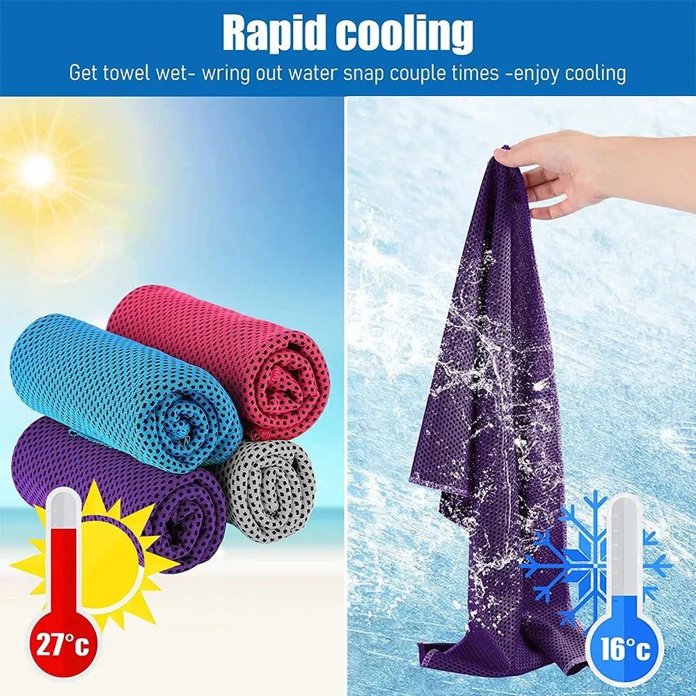 Microfiber Sports Towel Quick Dry Towel For Body Neck & Face During Cycling Thin & Absorbency 30 * 80cm Instant Cooling Towels