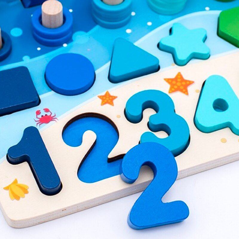 Children Magnetic Fishing Toys Benefit Intellectual Development Digital Assembling Building Blocks Enlightenment Early