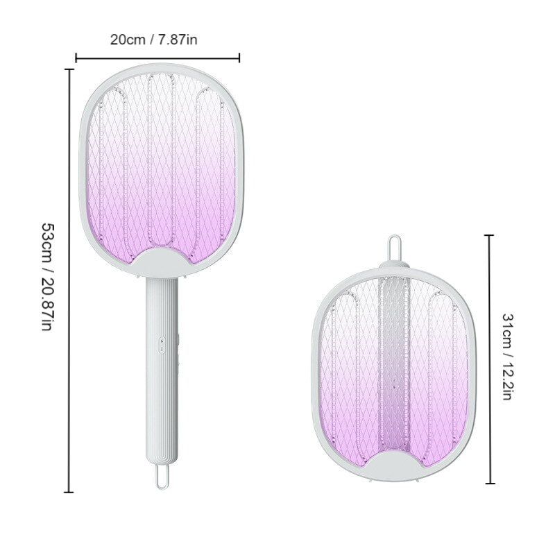 New Mosquito Killer Lamp USB Rechargeable Electric Foldable Mosquito Killer Racket Fly Swatter 3000V Repellent Lamp