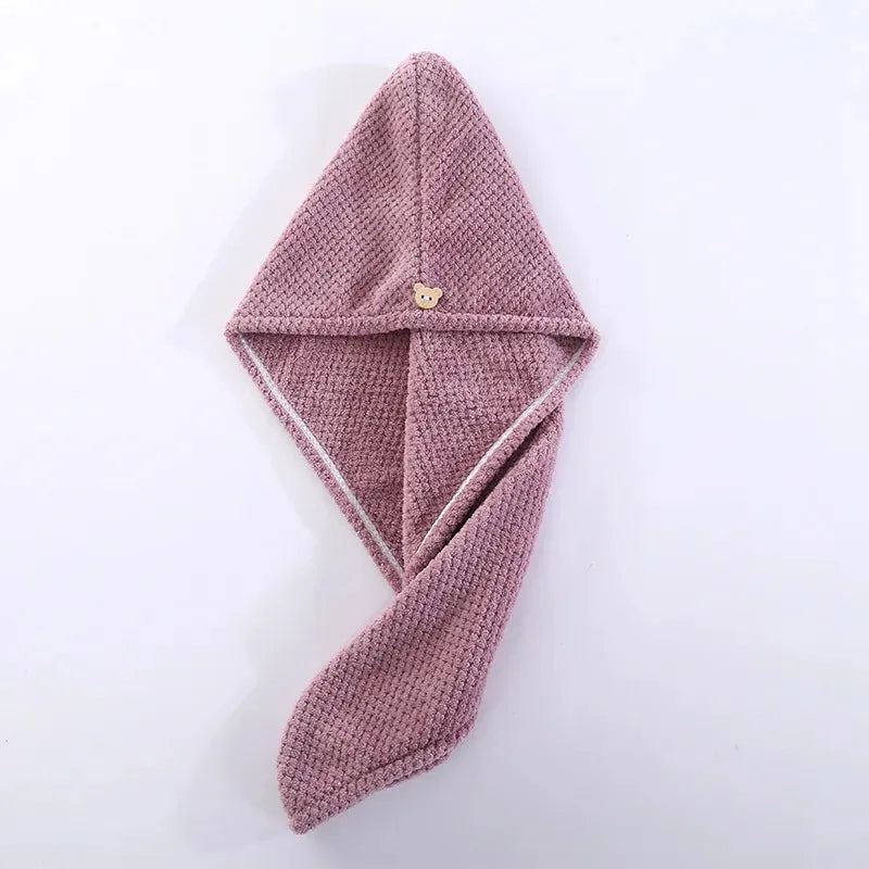 Fast Absorption Hair Drying Turban Hat Pineapple Coral Fleece Long Hair Drying Hat Towel 25x65cm