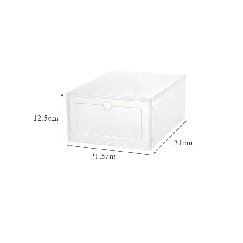 6pcs Set Fold Plastic Shoes Case Thickened Transparent Drawer Case Plastic Shoe Boxes Stackable Box Shoe OrganizerShoebox