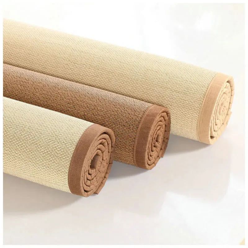 Tatami Mat Bamboo Woven Carpet Living Room Bedside Crawling Floor Mat Bedroom Mat Balcony Bay Window Cushion Foldable Carpet