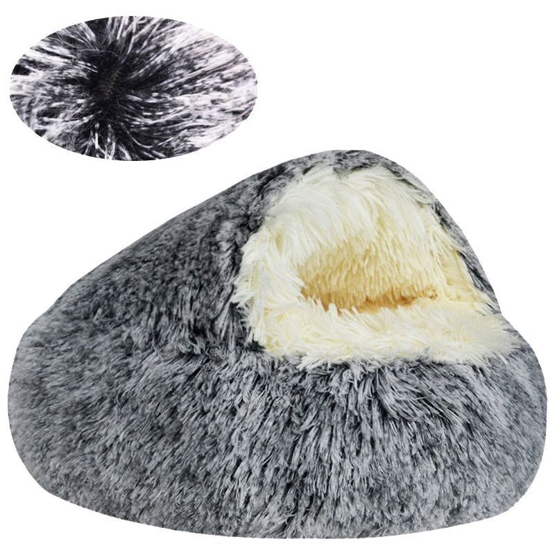 New Pet Bed Winter Soft And Comfortable Warm Shell Semi-enclosed Cat Mattress Cute Pet Cat Bed Kennel Dog Sleep Protector