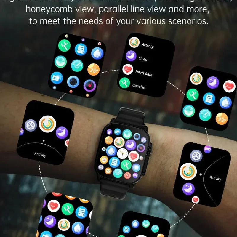 2024 T800 Ultra 2 Smart Watch Men 49mm Series 8 2.3 "AMOLED Screen NFC Compass Waterproof For Apple Watch IWO Ultra 8 Smartwatch