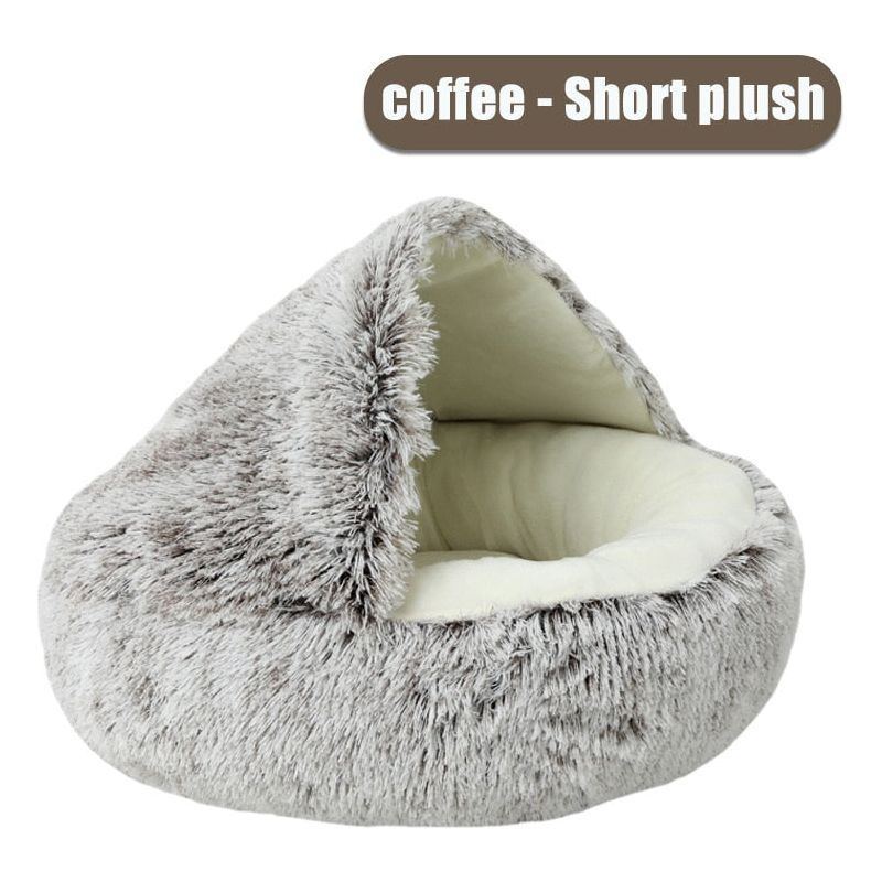 New Pet Bed Winter Soft And Comfortable Warm Shell Semi-enclosed Cat Mattress Cute Pet Cat Bed Kennel Dog Sleep Protector - Jointcorp