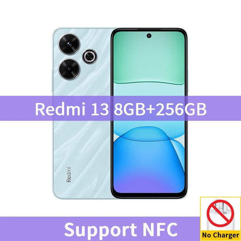 Global Version Xiaomi Redmi 13 Smartphone 108MP Main Camera 5030mAh Battery MTK Helio G91-Ultra 6.79“ Display 33W Fast Charging