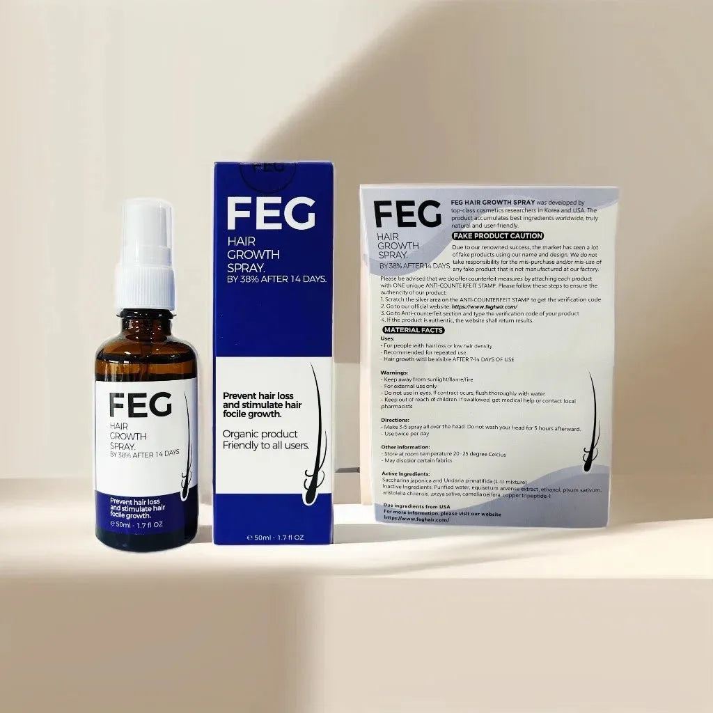 FEG hair growth spray hair loss HAIR GROWTH stimulate hair focile growth ownning Longer, thicker and healthier hair