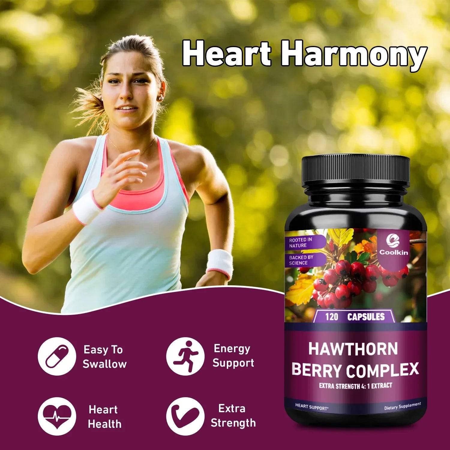 Hawthorn Extract - Promotes Healthy Blood Circulation, Maintains Normal Blood Pressure Levels, Non-GMO