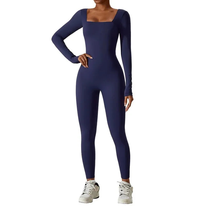 Yoga Wear Women's Sportswear Activewear Seamless Long Sleeve Yoga Wear Gym Jumpsuit Fitness Workout Wear Jumpsuit Women