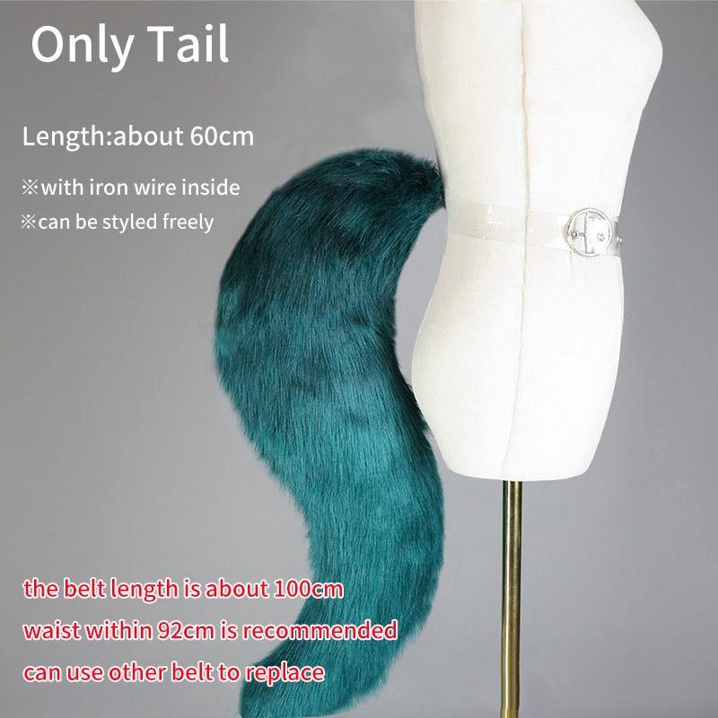 Game Genshin Impact Tighnari Cosplay Costume Wig Hair Genshin Tighnari Tail Costumes with Ears Accessories