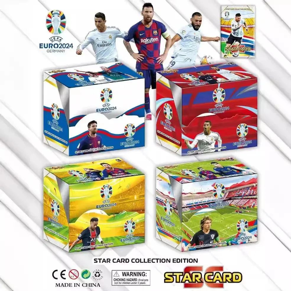 Hot 288pcs Football Card Stars World European Cup C Ronaldo, Mar Messi, Stars Flash Card Collection 3D Football Card Album