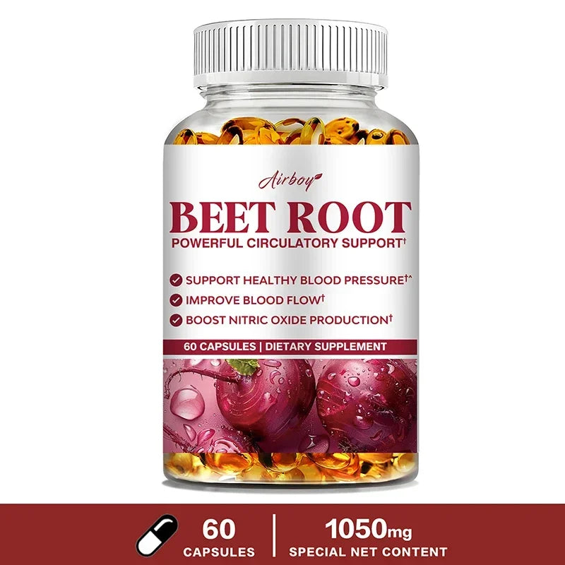 Beet Root Capsules - Blood Pressure Support, Heart Health, Improves Circulation, Blood Flow