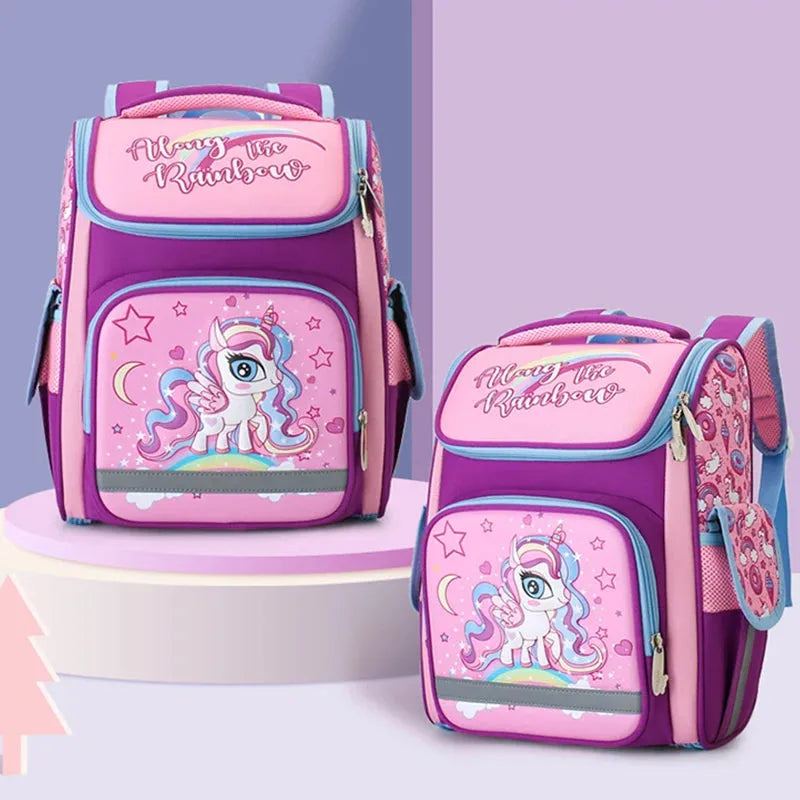 New Girls Primary1-3 Grade Orthopedic Backpack For Boys 3D Cartoon Waterproof School Bags Children Kid Knapsack Mochila Escolar