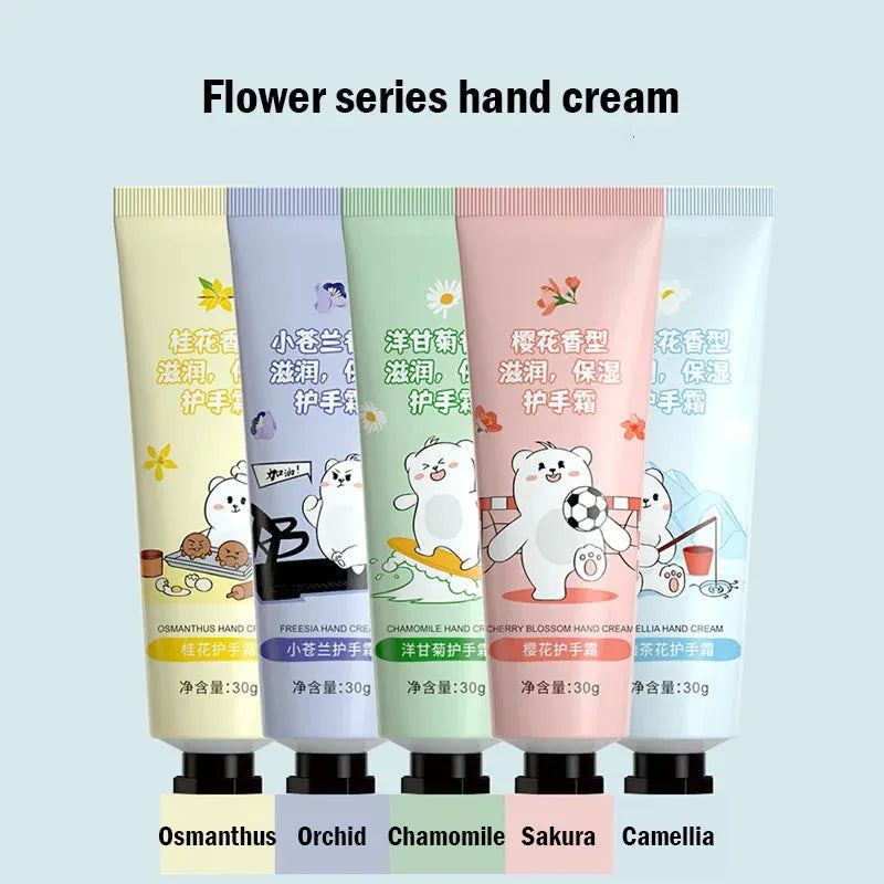 10pcs Fruit Flower Hand Cream Sets Sakura Avocado Chamomile Hand Creams Moisturizing Firming Hands Skin Care Products