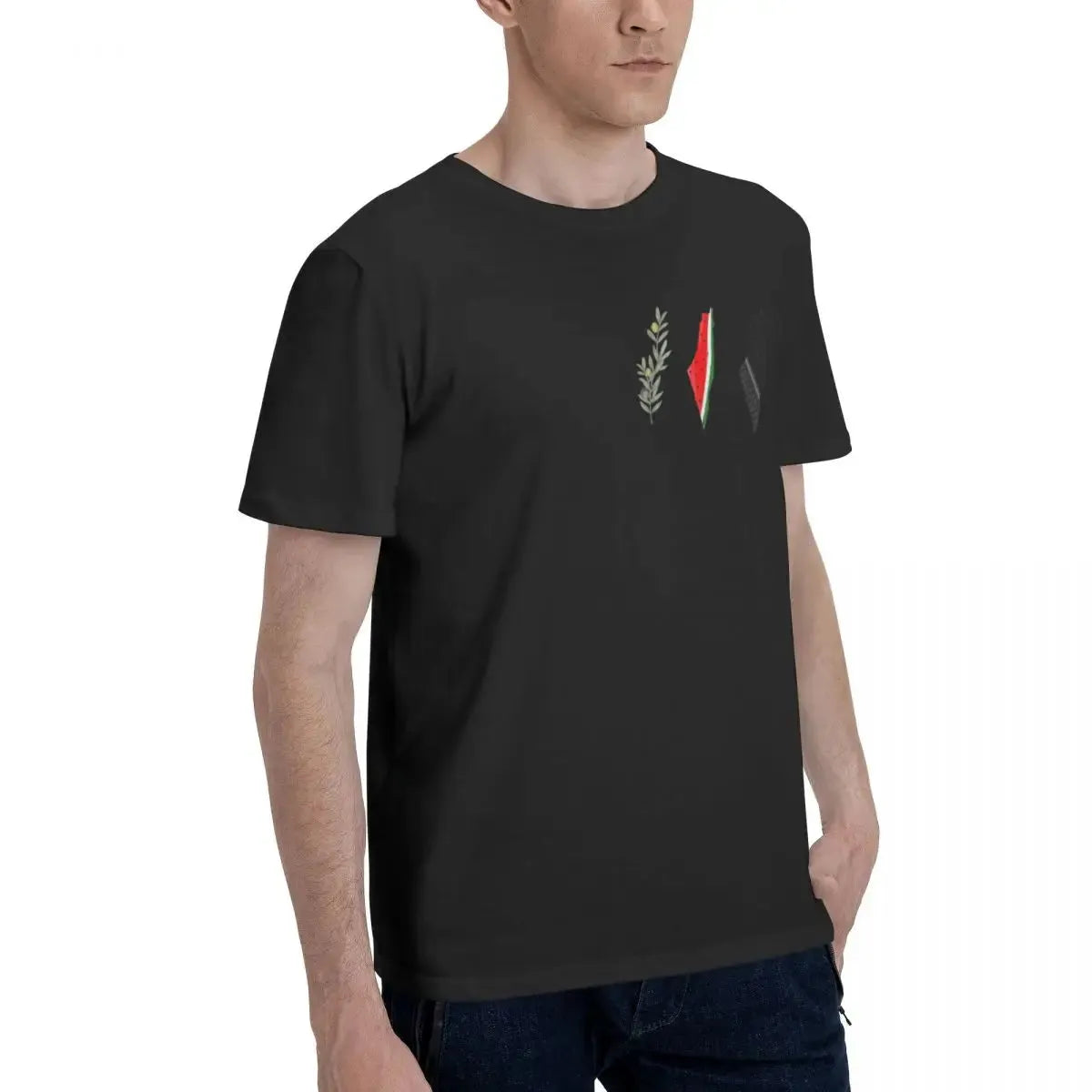 Palestine Palestinian Men's T Shirts Watermelon Tees Short Sleeve Round Neck T-Shirts Pure Cotton Unique Clothing