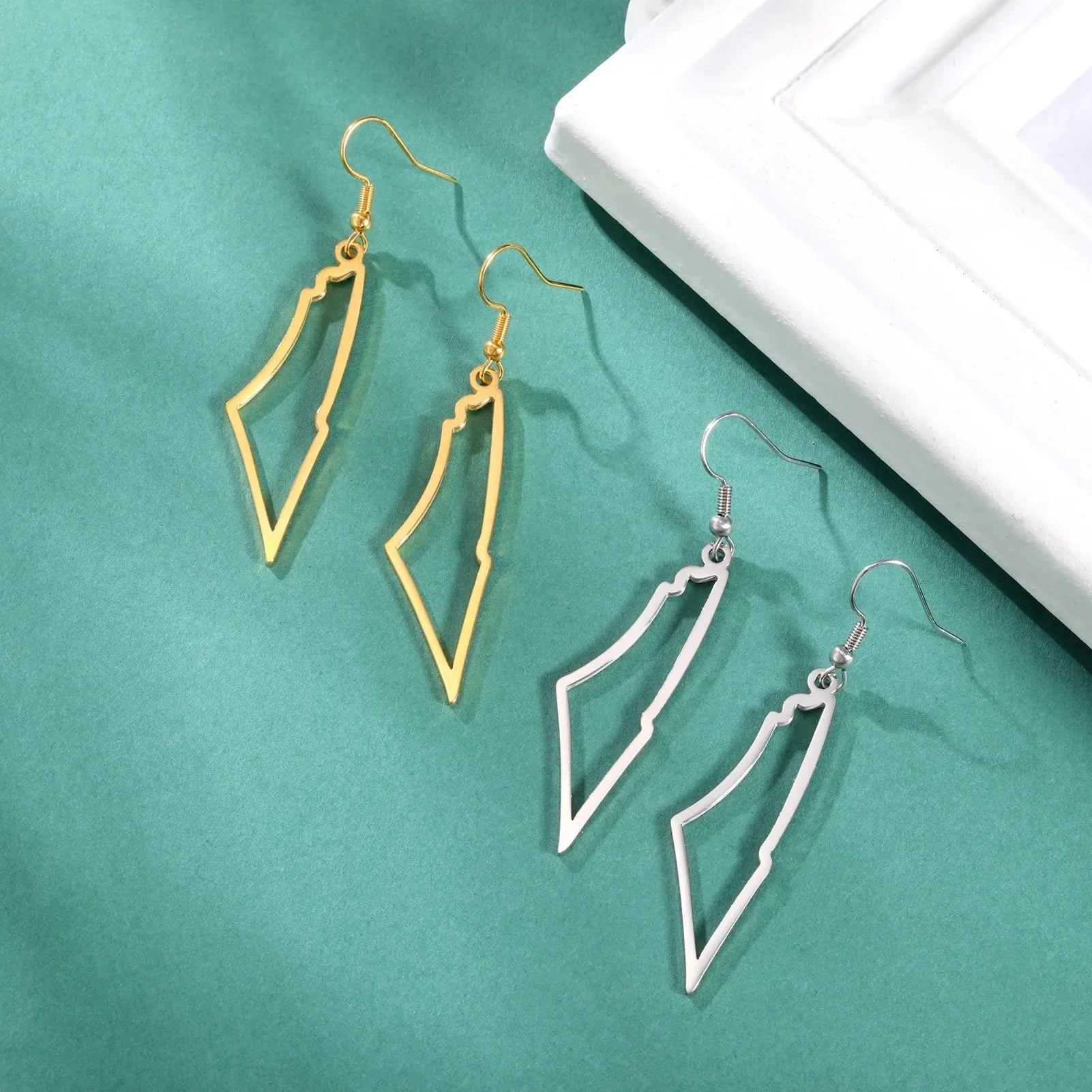 LIKGREAT Fashion Hollow Geometry Drop Earrings Simple Cute Steel Color Long Earrings For Women Men Jewelry Party Gifts Wholesale