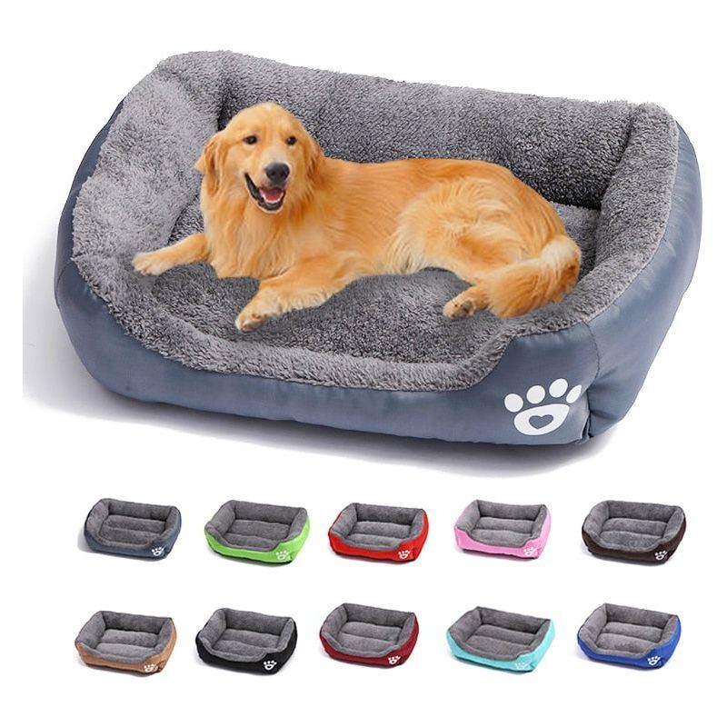 Large Pet Cat Dog Bed Square Plush Kennel Summer Washable Cat Mat Waterproof Mattress Pet Cushion Medium Large Dogs Pet Supplies