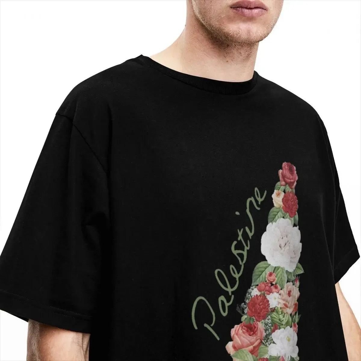 I Love Palestine T Shirt Summer Map Fashion Awesome T-Shirts Cotton Harajuku Tshirt For Men's Short-Sleeve Pattern Tees