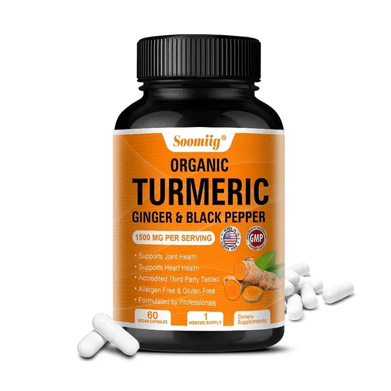 Turmeric Supplements - Promotes Digestive Health, Joint Health, Anti-inflammatory, Antioxidant, Cartilage Health Support