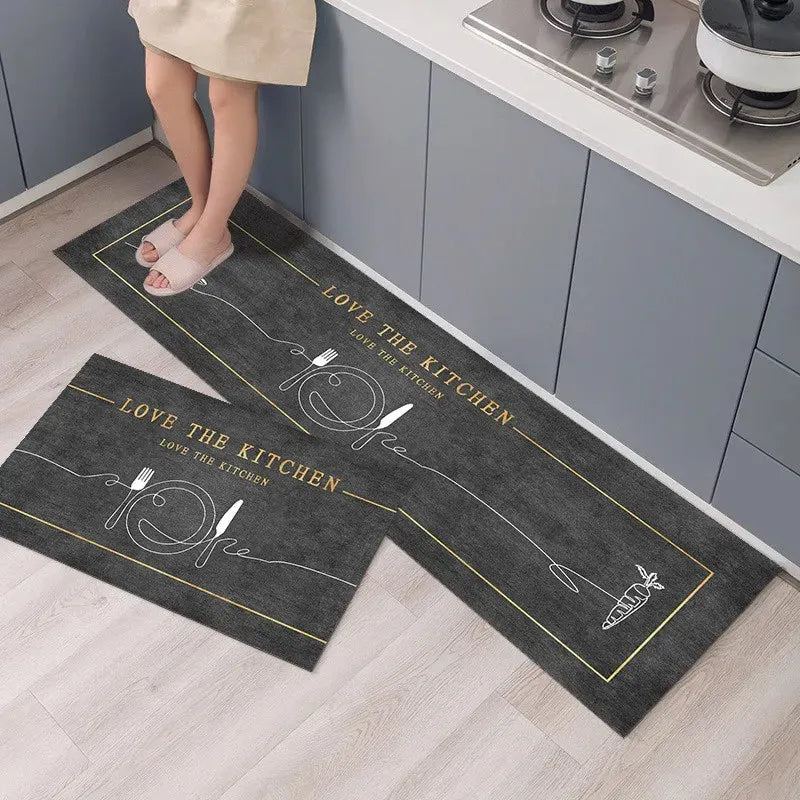 2Pcs/Set Modern Kitchen Mat Anti-slip Floor Carpet Household Carpet Long Strip Entrance Door Mat Bathroom Mat Home Decor Carpet