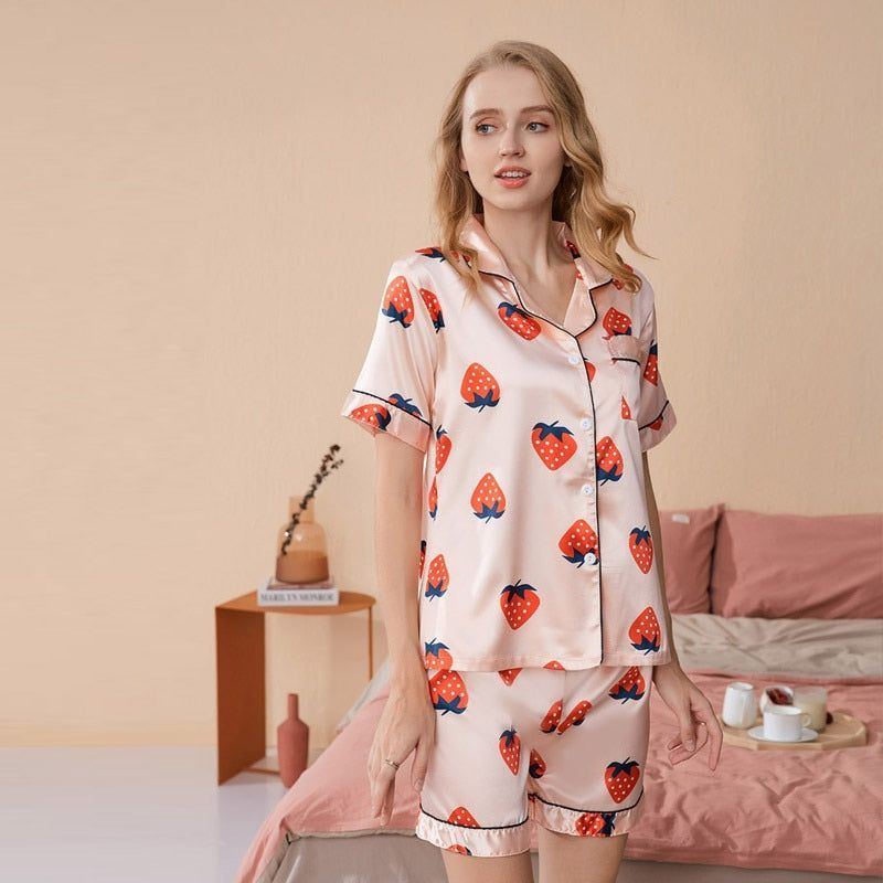 Pajamas Set Short Sleeve Shorts Loose Home Clothes - Jointcorp