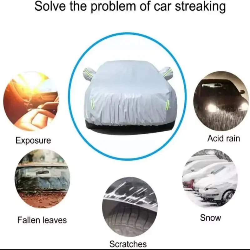 Universal All-Weather Car Cover: Outdoor Sun & Dust Protection - Full Exterior Shield for Hatchbacks, Sedans, SUVs