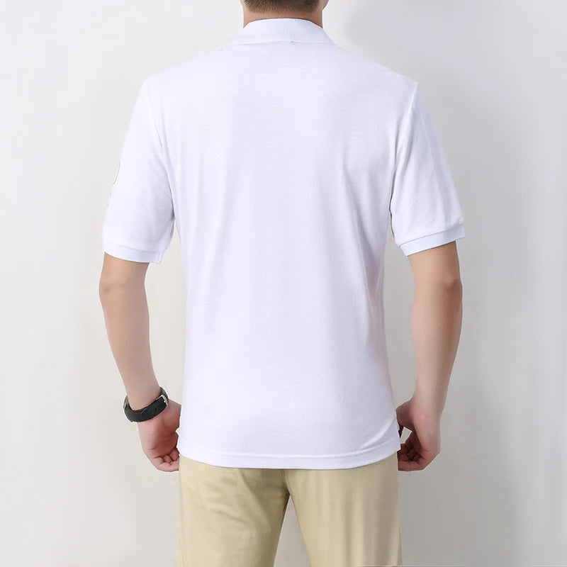 Men's polo shirt UAE Dubai short Royal casual sport party high-end cotton embroidery luxury contrast color original design