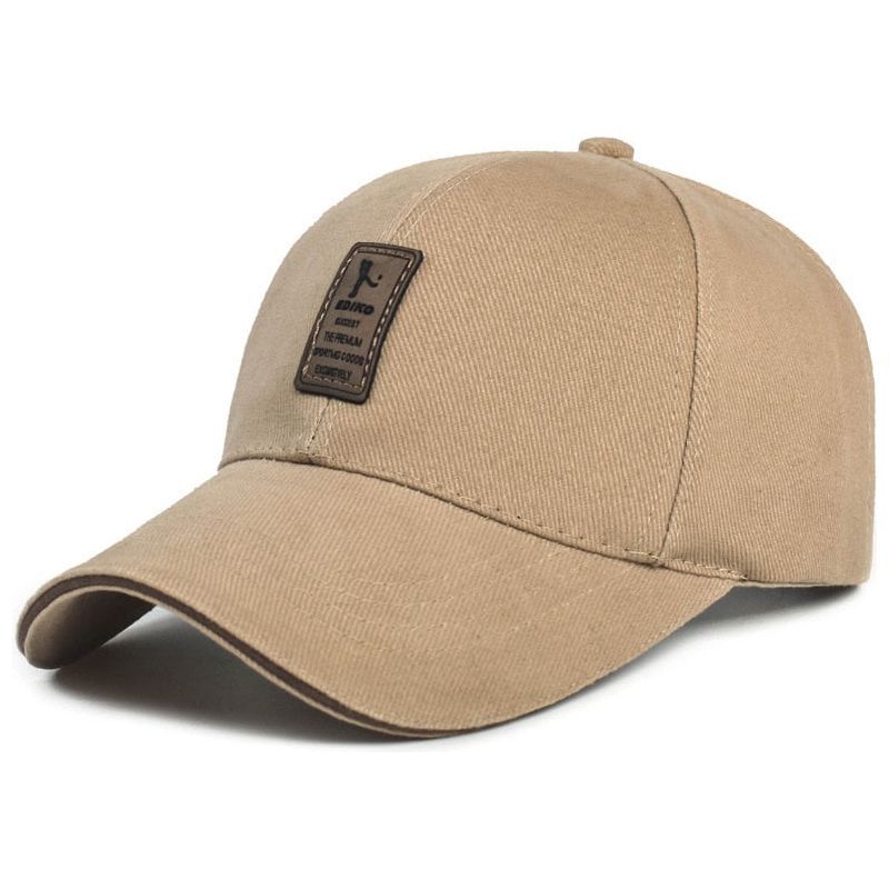 Men Structured Baseball Cap Solid Cotton Adjustable Snapback Sunhat Outdoor Sports - Jointcorp